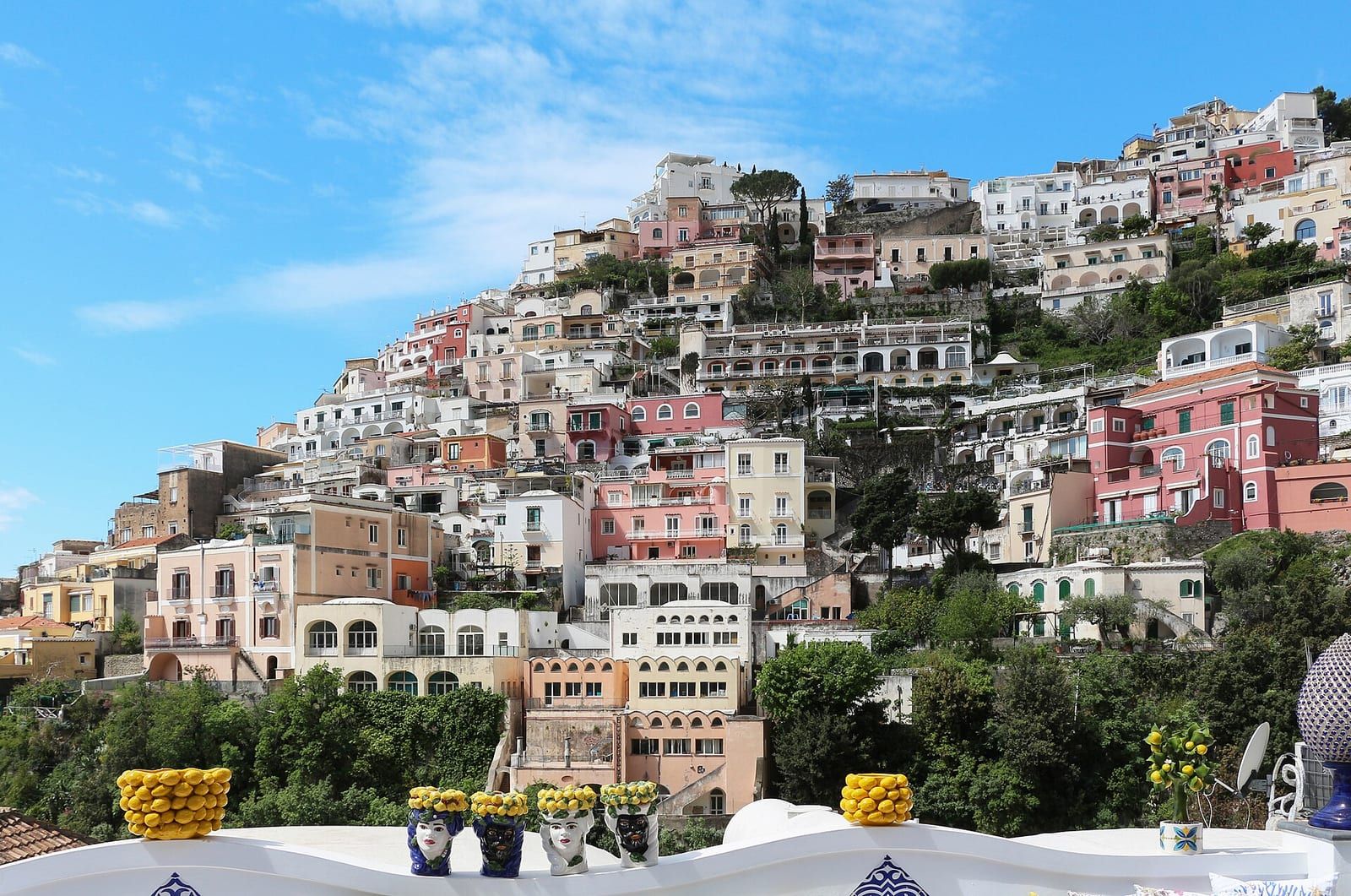 Colorful houses on the hillside of Positano, on the Amalfi Coast